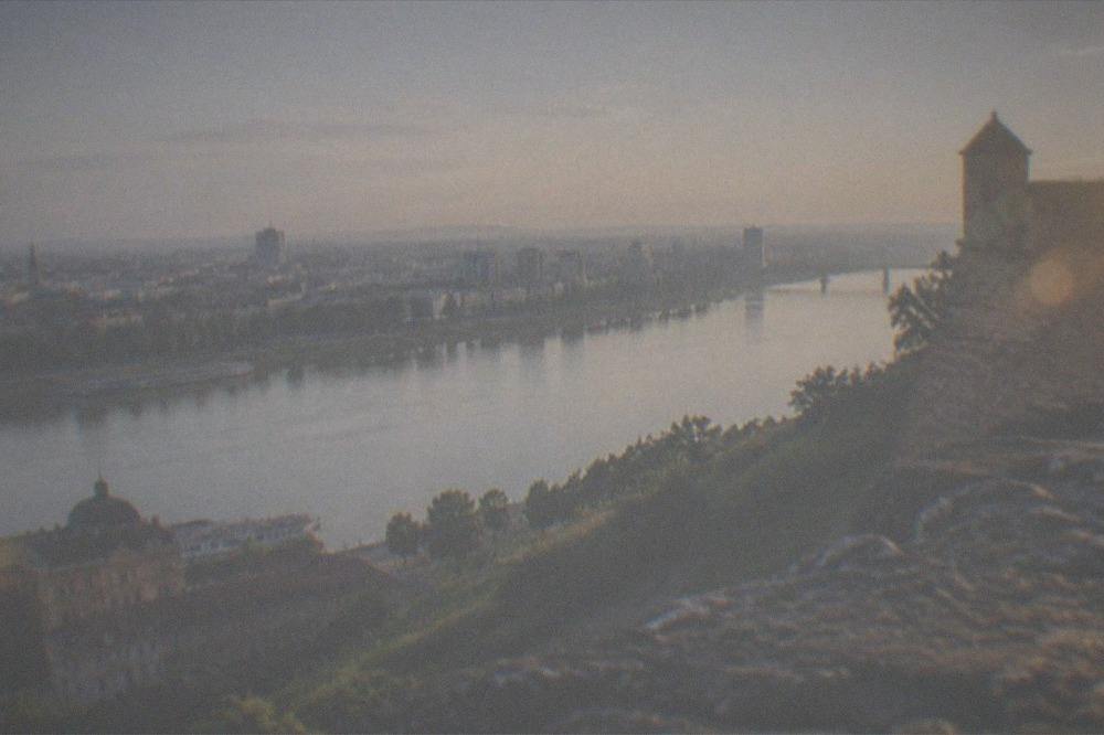 The Danube river and Novi Sad city skyline seen from the fortress ramparts